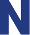 Blauwe letter N, staand voor Noord.